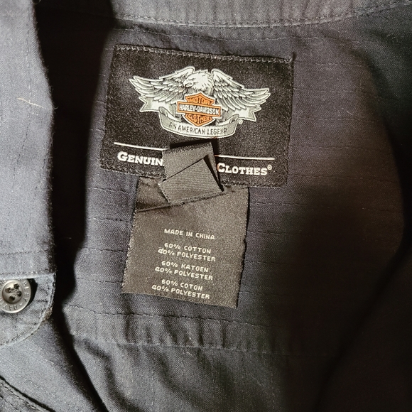 Harley Davidson Mens Small Button Up Shirt Pinstripes - Picture 14 of 14